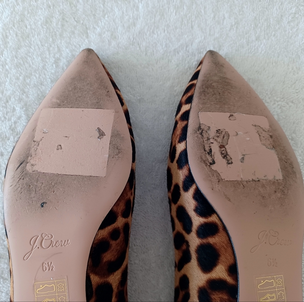 J. Crew Leopard Print Pointed Toe Flats in Brown and Black EUC 🙌 - Picture 13 of 15